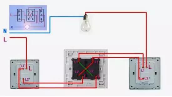 三开一个双控两个单控接线视频,三开双控接线方法怎么接三开单控