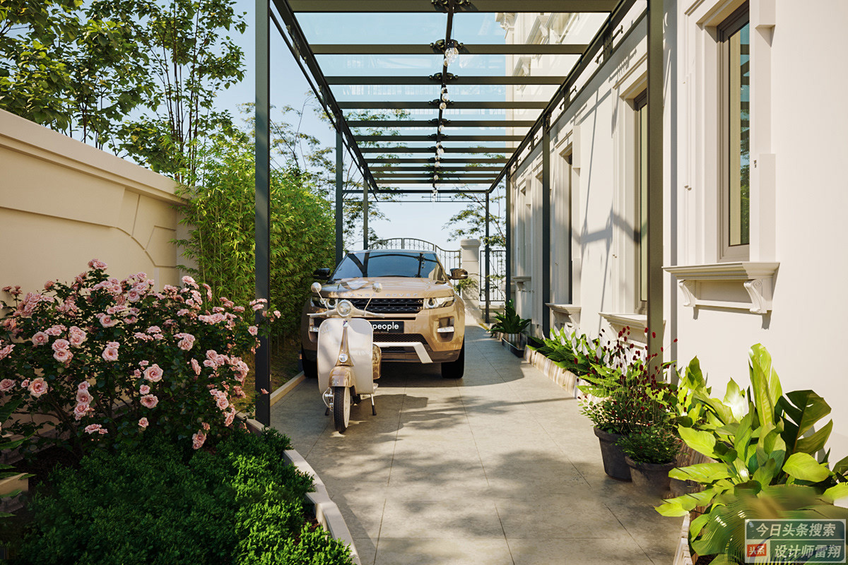 第五代住房空中庭院可停车,带停车位的小庭院设计效果图