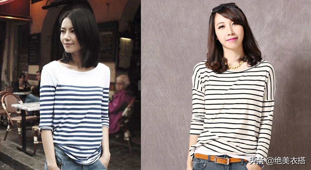 女性如何将条纹衫穿出时髦感,显瘦简约经典条纹衫的万能搭配法