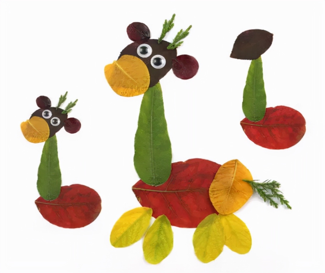 有多少种各种各样的小动物呢,用落叶做可爱的小动物