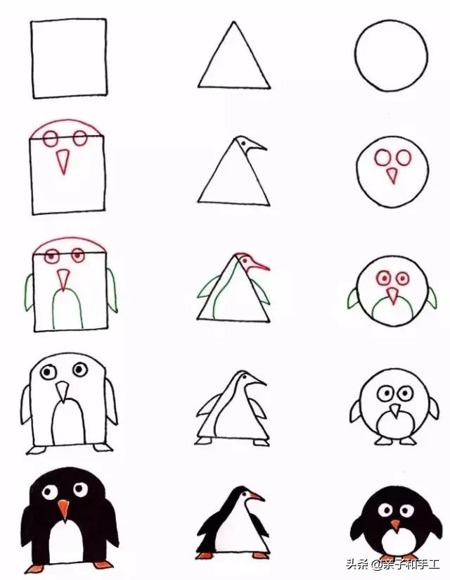 幼儿园动物简笔画教程,数字1到10的动物简笔画