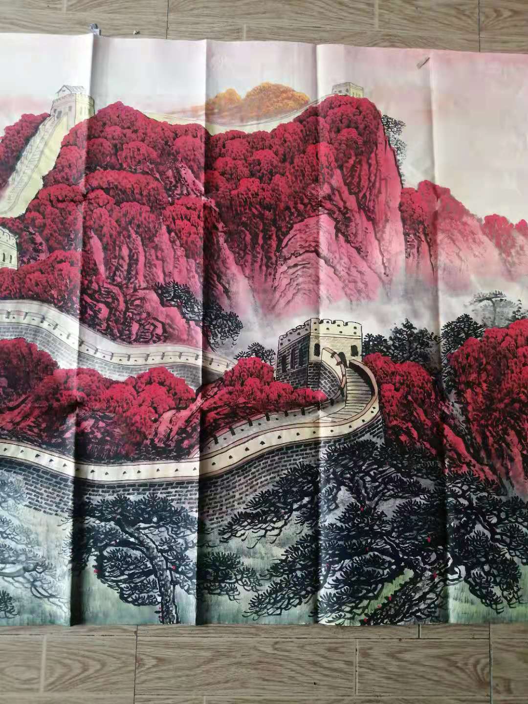 傅抱石山水画千里江山一片红,傅抱石江山如此多娇拍卖