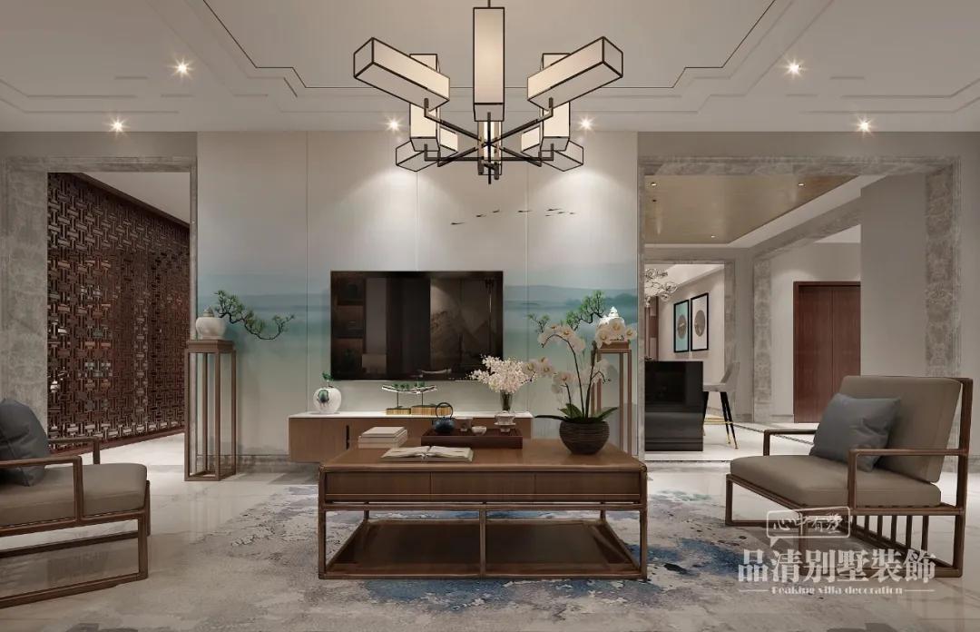 轻奢新中式风格装修效果图,新中式轻奢风格柜子效果图