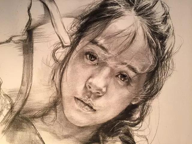 他笔下的女子油画细腻唯美,古典美女画唯美古风素描