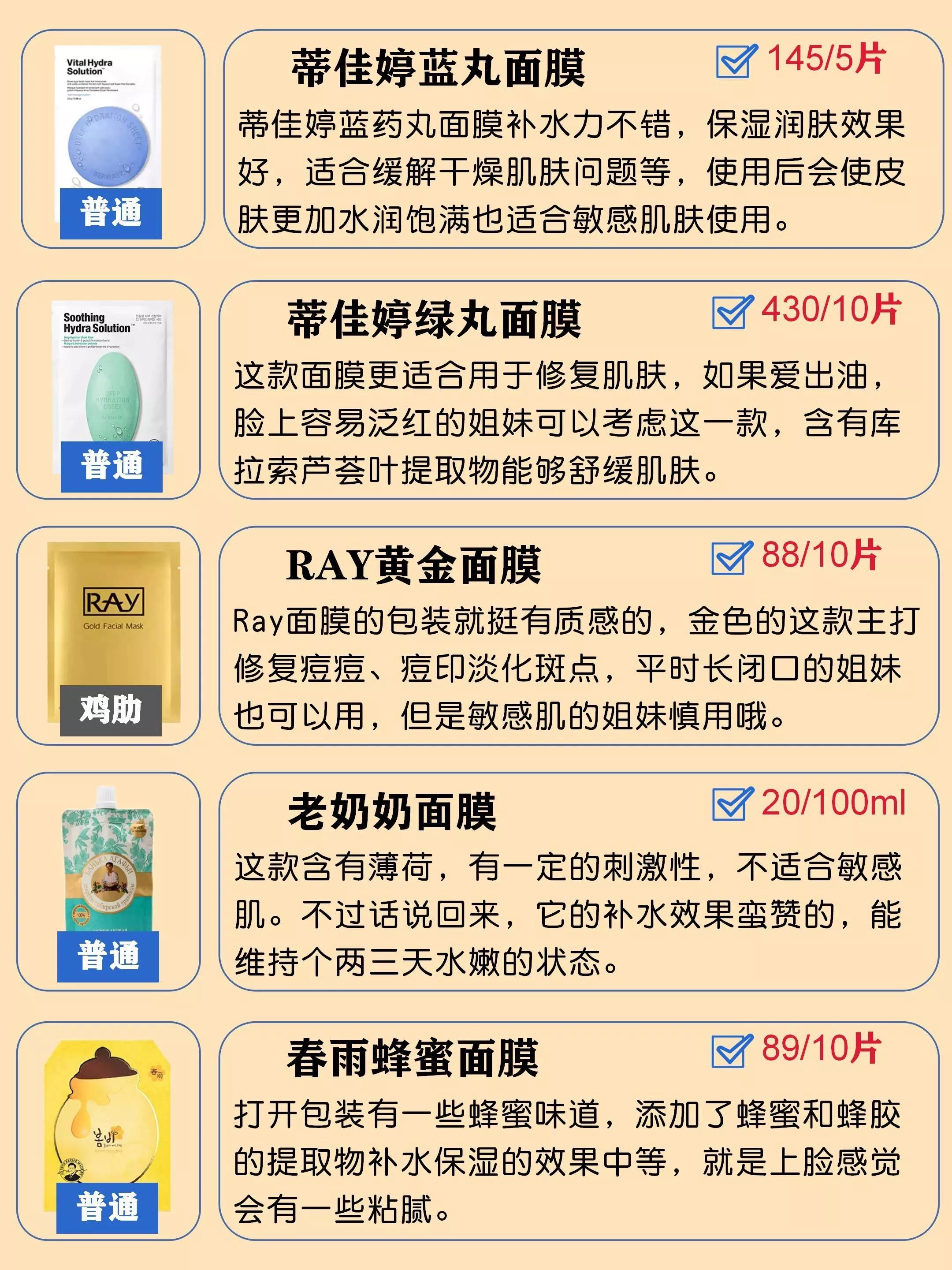 李佳琦面膜排行榜10强补水面膜,儿童面膜推荐6-12岁补水面膜