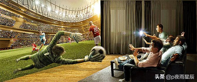 足球视频画面特效高级感,出屏效果动图