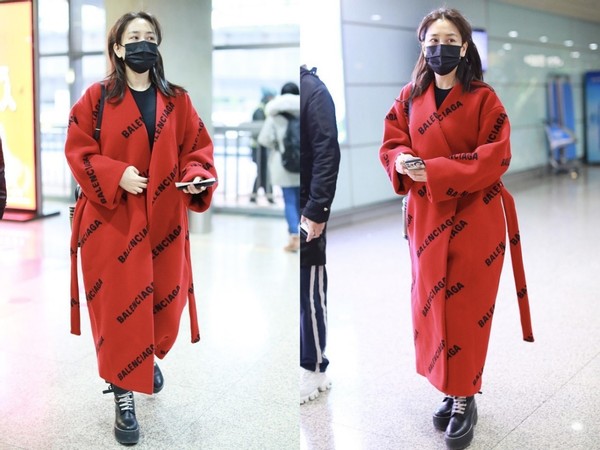 马苏穿衣搭配造型示范,马苏一身黑色的造型时尚大气