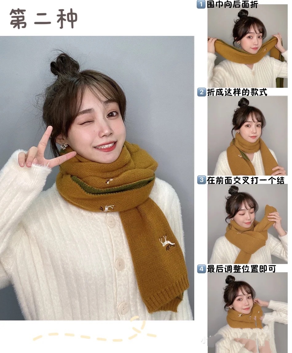 秋冬必学的6种围巾系法,羊绒长围巾的秋冬各种围法