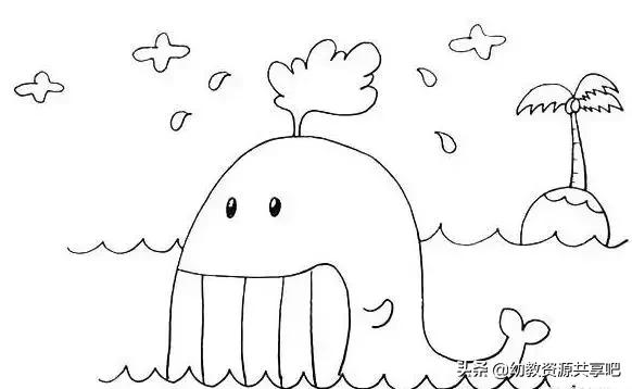 100个海洋动物简笔画彩色,海洋动物简笔画大全简单又漂亮