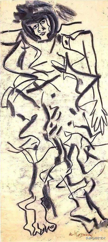 丹麦画家蒙森德风景油画作品欣赏,荷兰画家德库宁的油画作品无题