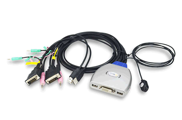 kvm切换器声音,两台kvm切换器怎么连接显示器