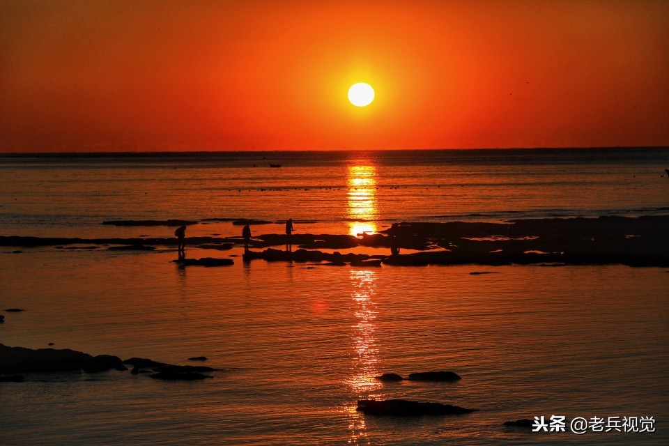 冬日大连观渤海,冬天大连看日落的海边
