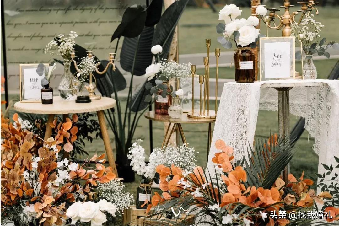 极简西式婚礼户外布置,法式复古婚礼户外效果