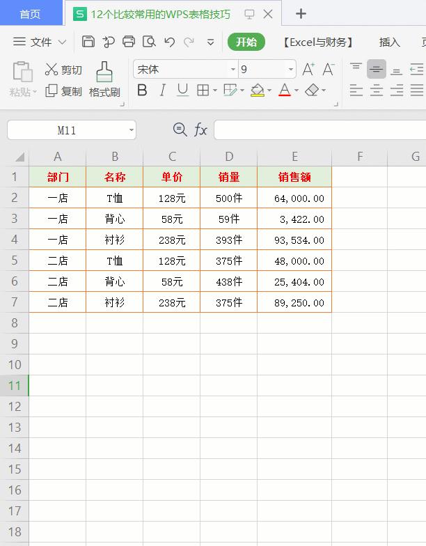 12条职场人最常用的WPS表格技巧，建议收藏备用