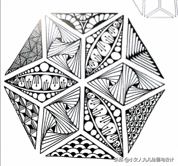 陀螺线描画,禅绕画图案大全简单易画