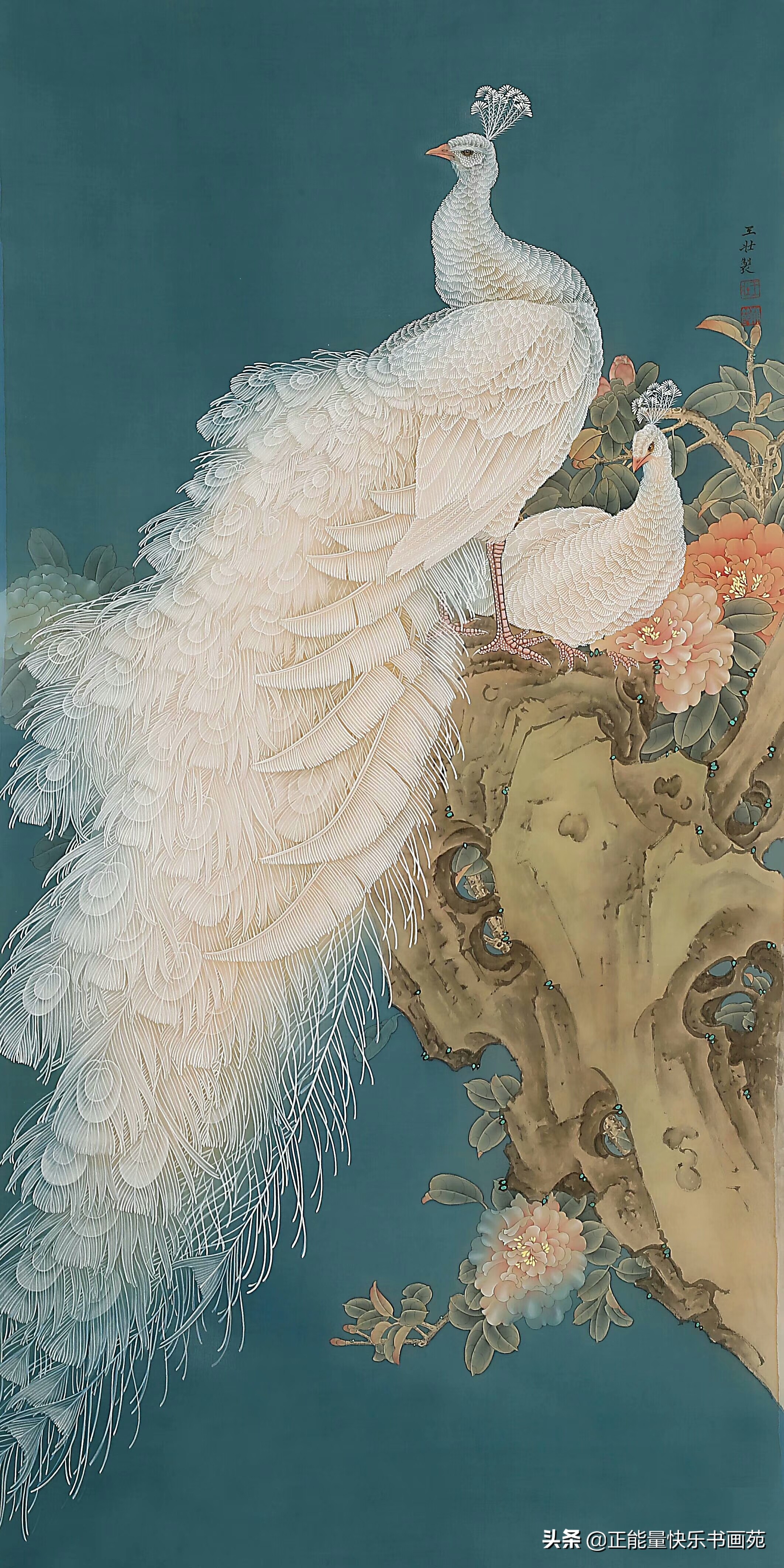 孔雀工笔画入门教程步骤图,白孔雀工笔画图片大全大图