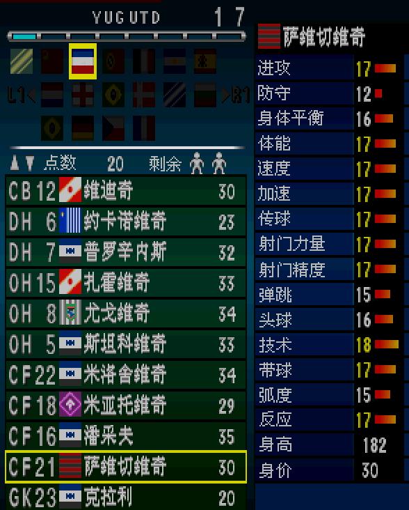 实况足球2002元老队阵容,实况足球2002球队阵容