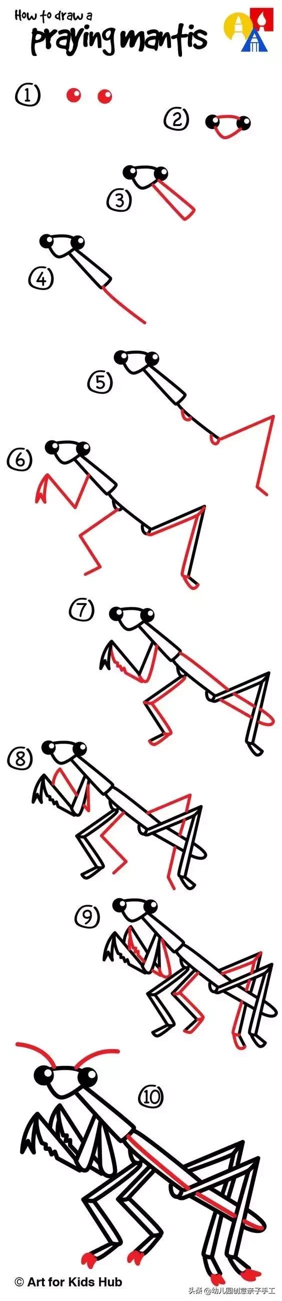 昆虫记里面有什么昆虫简笔画,幼儿简笔画昆虫大全最简单带颜色