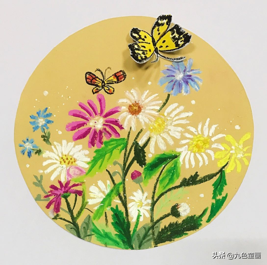 蜡笔油画棒绘画作品,少儿油画棒画法