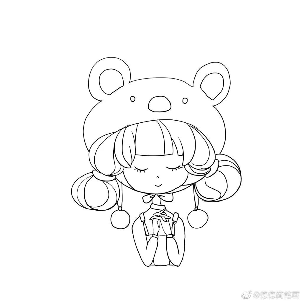 简单清新花卉的简笔画图片大全,唐老鸭简笔画可爱清新小女孩