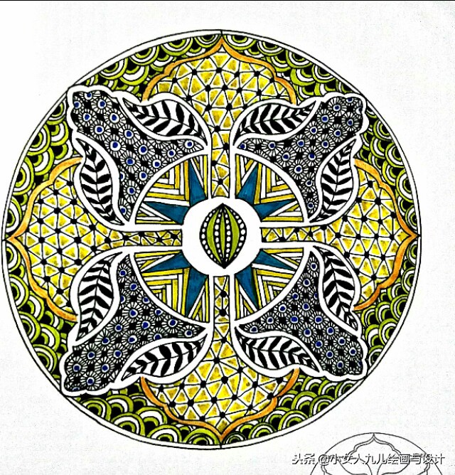 陀螺线描画,禅绕画图案大全简单易画