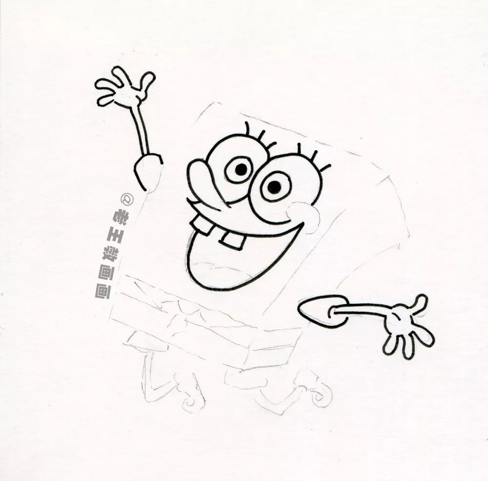 幼儿园老师画画必备教程,儿童画画教程6-7岁创意画海绵宝宝