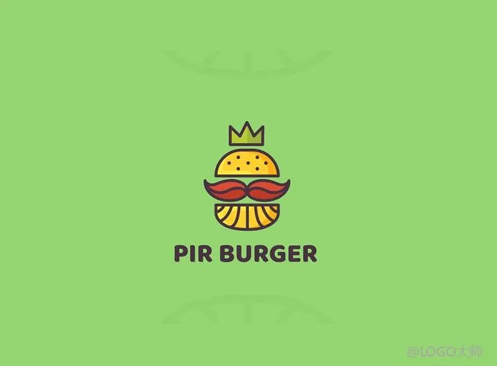 汉堡logo背景设计效果图,汉堡LOGO设计
