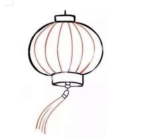新年挂灯笼绘画,灯笼的简单画法图片