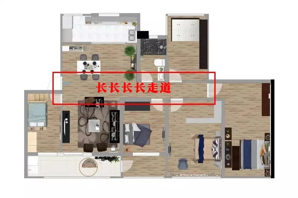 走廊整体设计,小户型细长户型布局设计