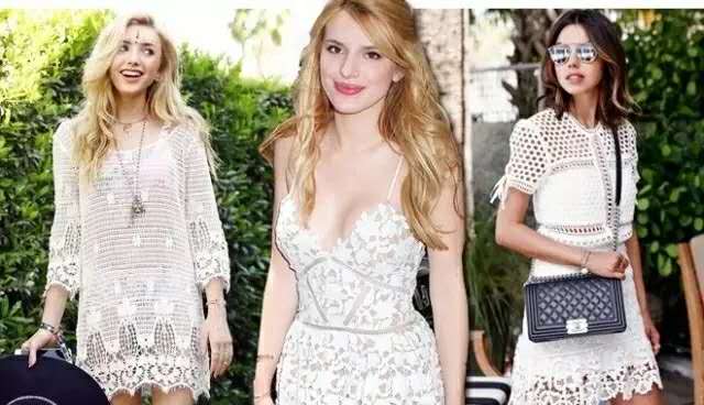 渔网袜加蕾丝裙日常穿搭,白色长蕾丝裙怎么穿好看