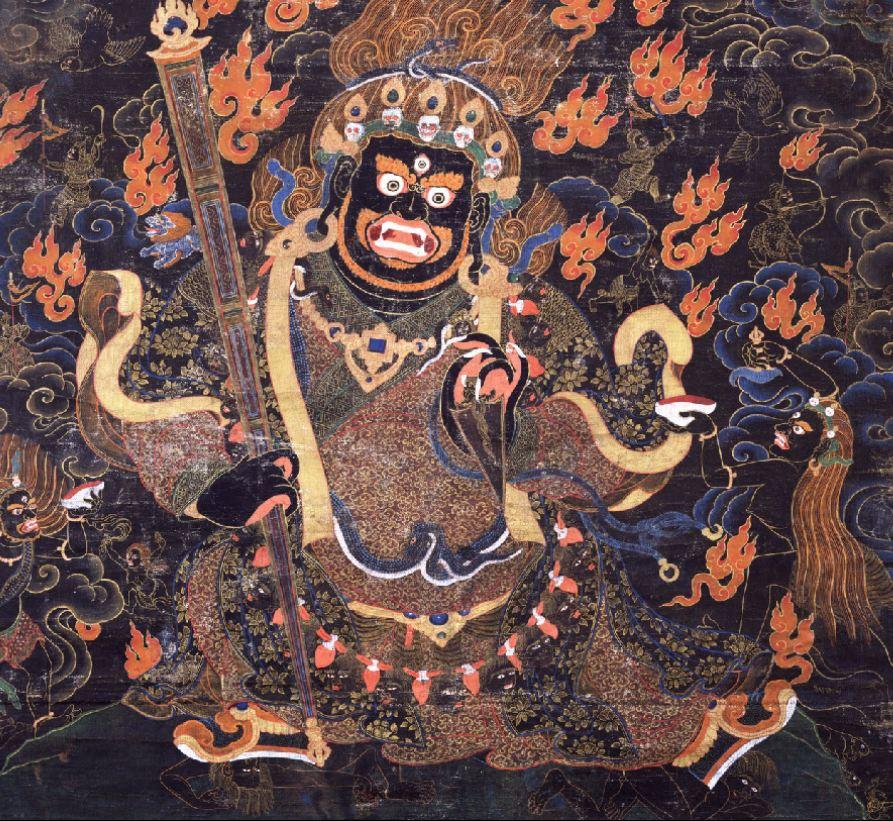 18世纪铜鎏金金刚杵,金刚橛钺刀