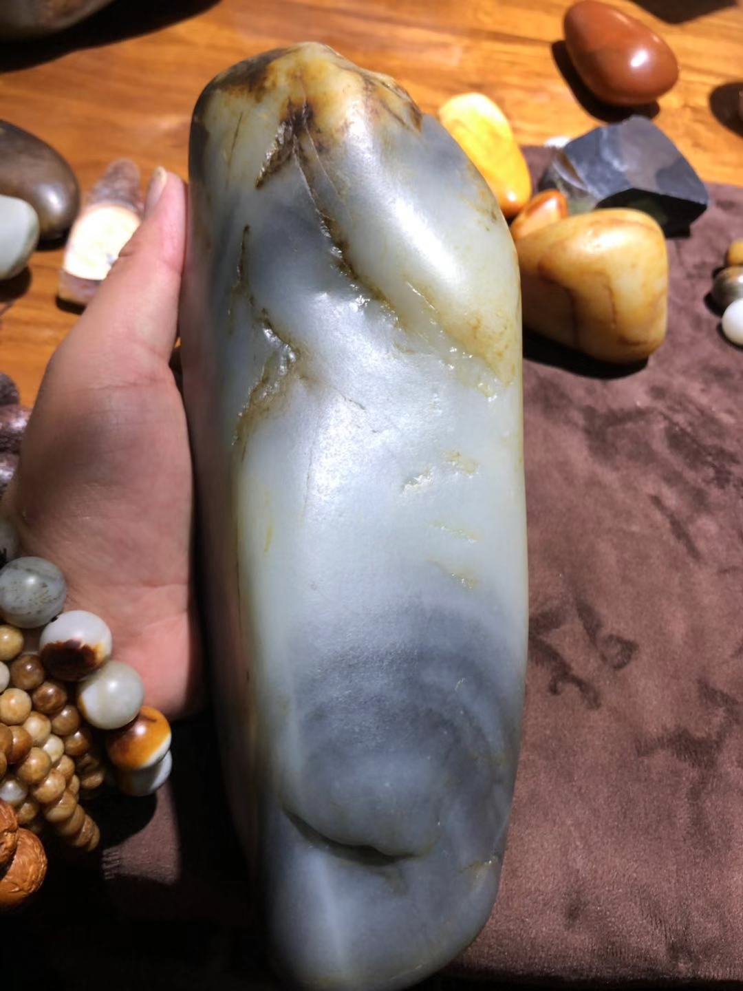 籽料青花手镯有裂,籽料碧玉手镯发干