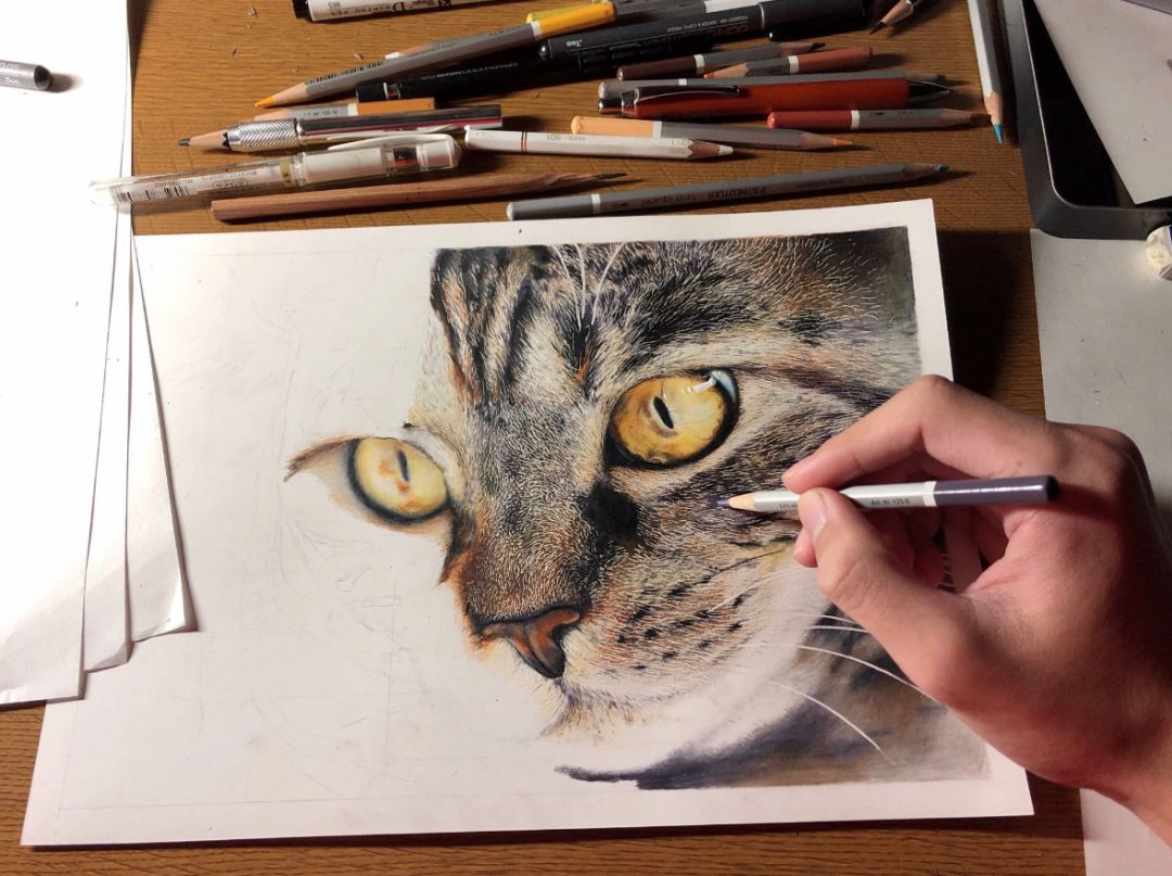 失明女孩铅笔画,保护视力守护心灵素描画