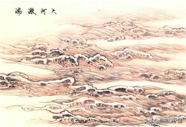 远山近水山水画,山水画的水怎么画