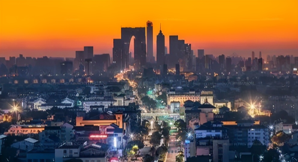 枫桥夜泊和七里山塘夜景,夜晚苏州枫桥夜泊