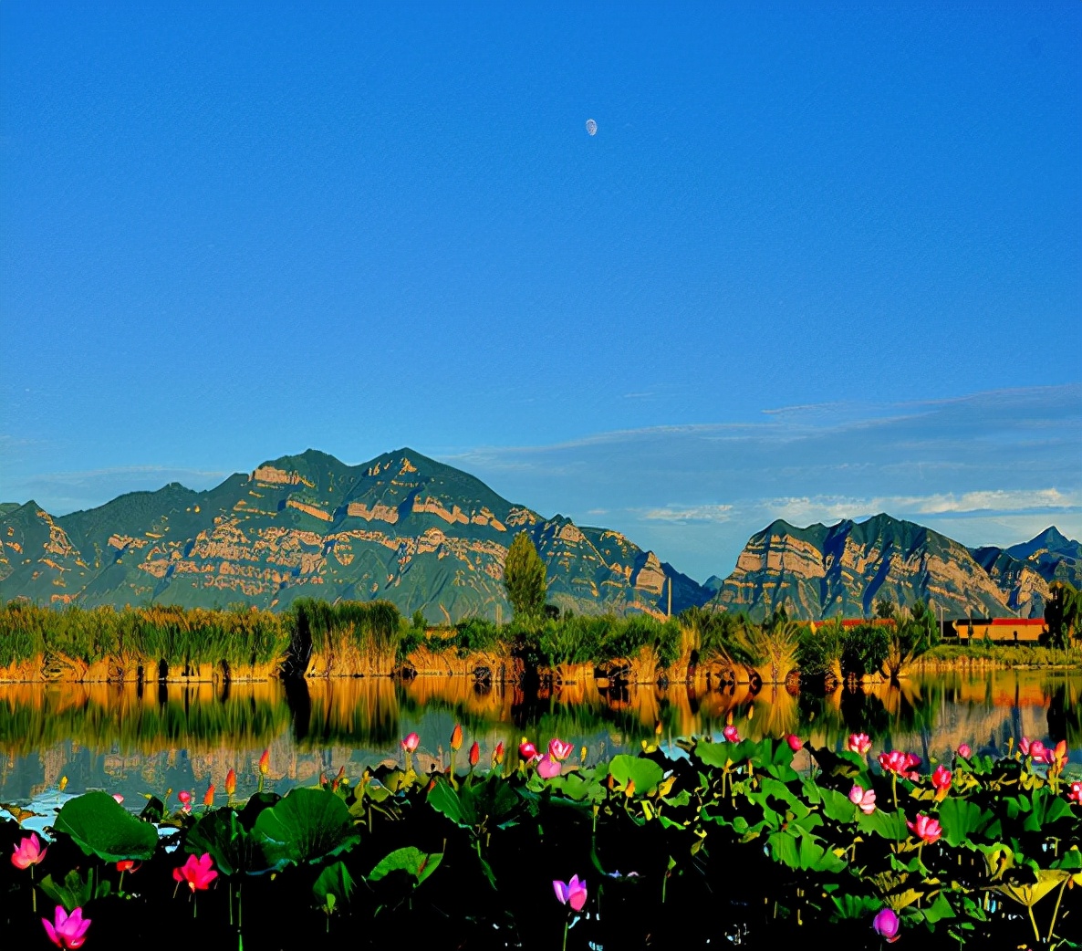 祖国的大好河山东岳泰山,北岳恒山风景区悬空寺