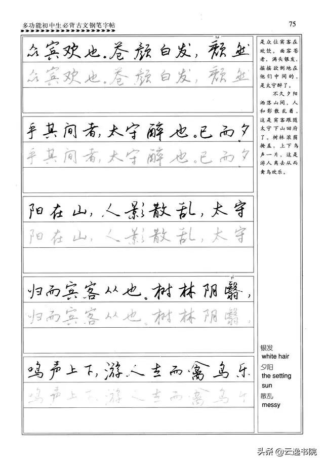 钢笔行楷练习字帖图片,启功钢笔行楷字帖