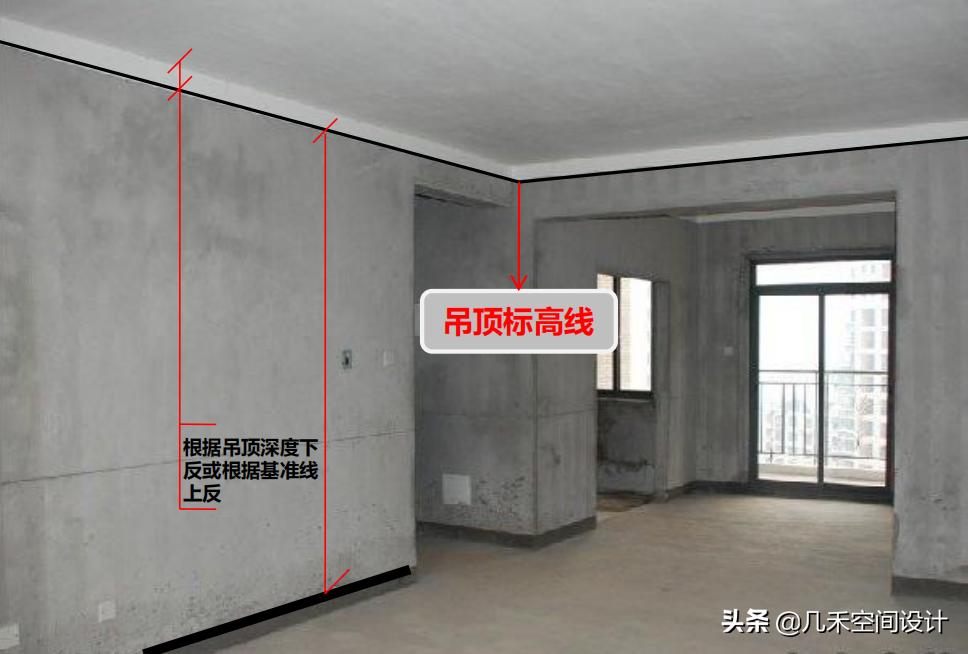 家装放线施工图片,装修木工工地看图放线