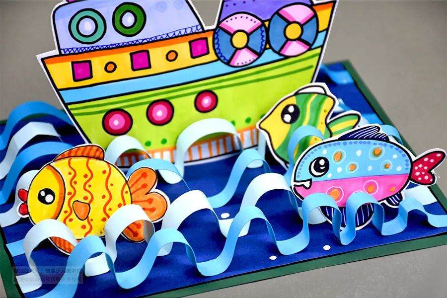 儿童画船简单又漂亮,儿童画作品船