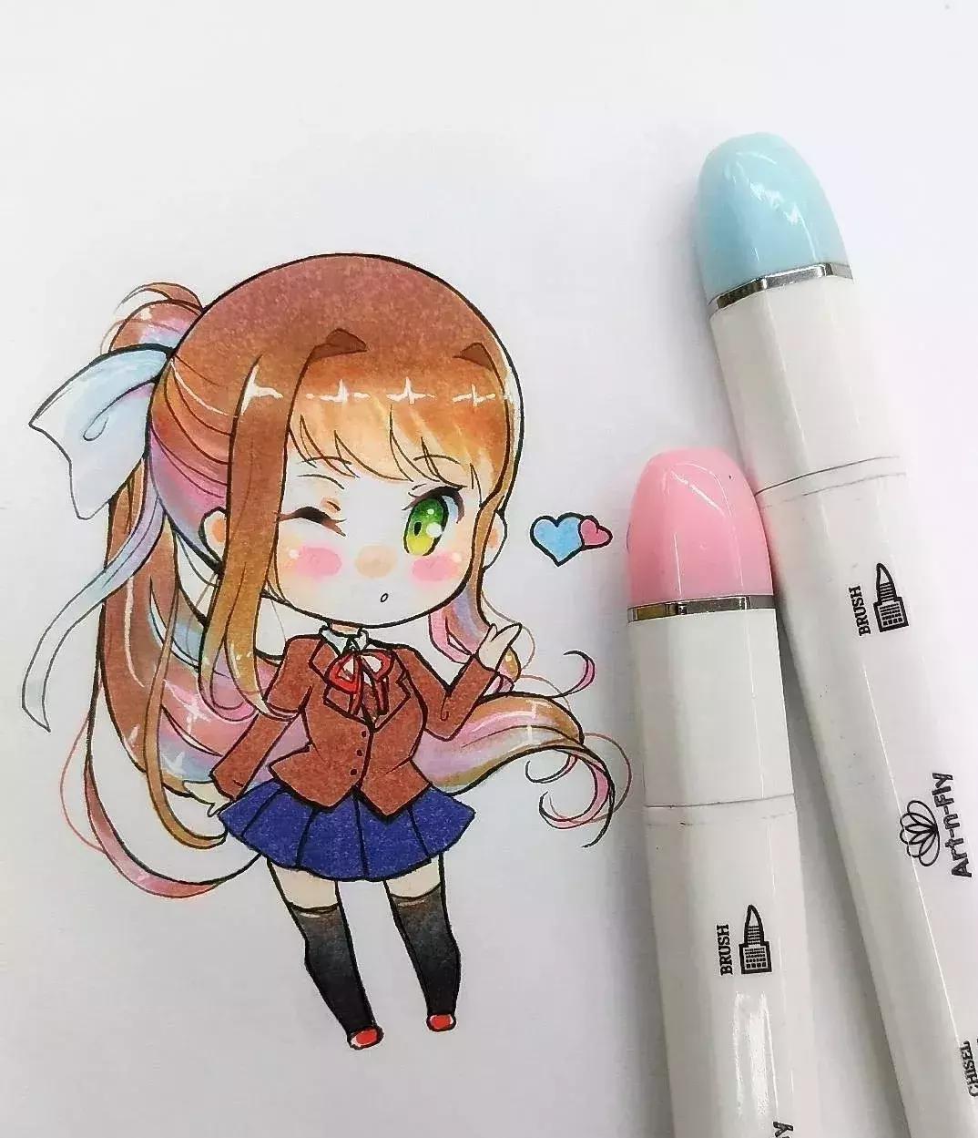 可爱动漫人物手绘马克笔,马克笔好看的动漫人物