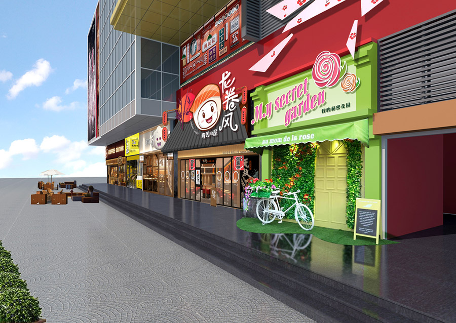 酒店门头门脸设计效果图,门面门头设计效果图大全