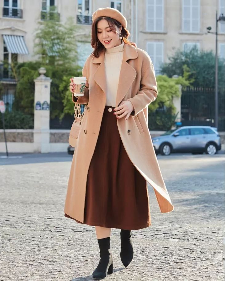 120斤158cm胖mm穿搭裙子,120斤160微胖女生秋装毛衣穿搭