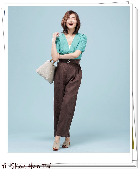 亚麻垂感裤搭配,杏色阔腿亚麻裤的搭配