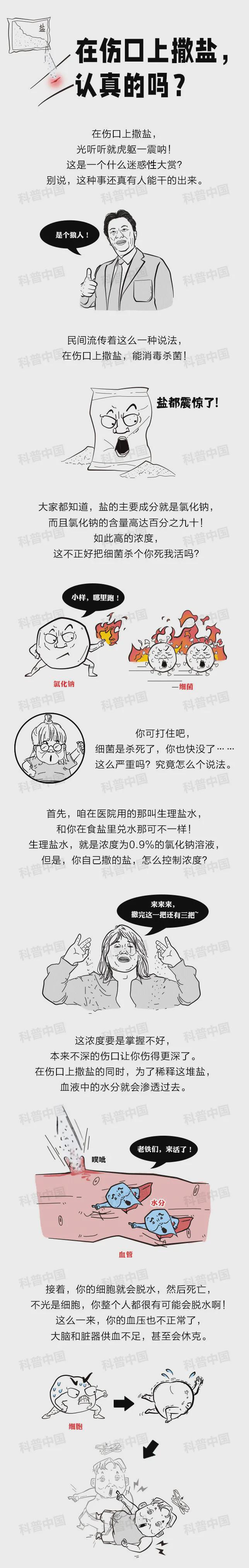 伤口上撒盐能使伤口快速愈合吗,伤口上撒盐有帮助吗