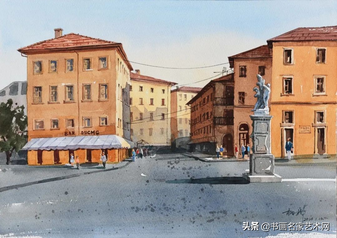 杨柳水彩画教程,关于杨柳的水彩画画作品