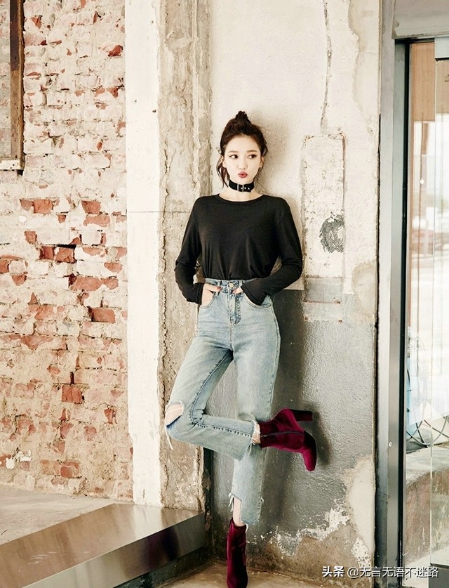 高冷御姐风冬季裤子搭配,暗黑御姐风穿搭牛仔裤