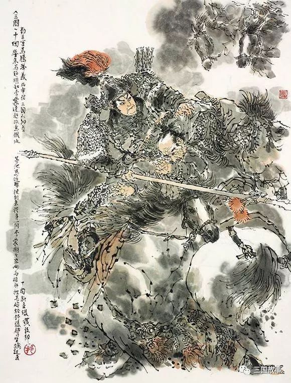 最经典的三国白描画,三国题材水墨画图文