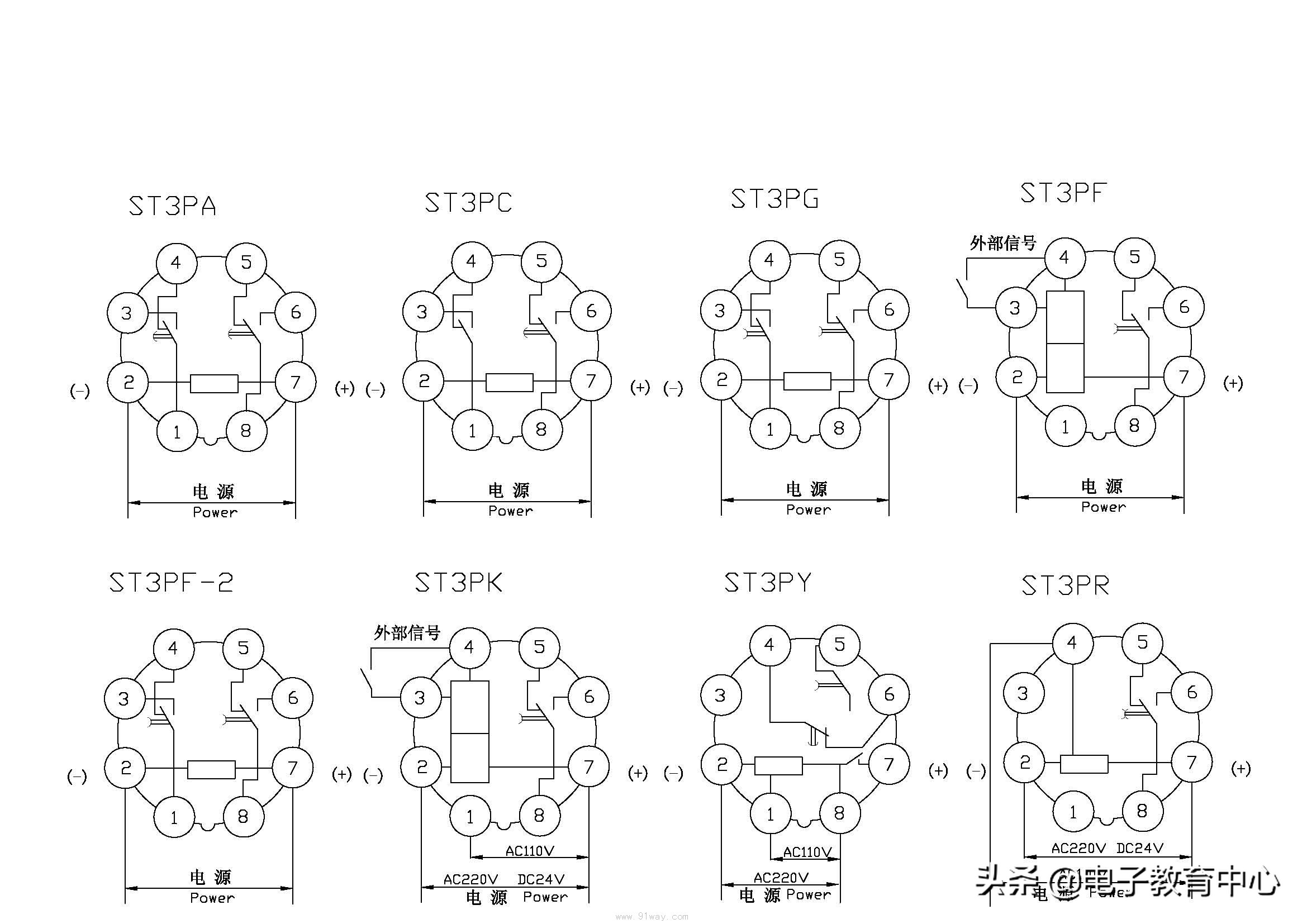 时间继电器与中间继电器如何接线,时间继电器dh48s-s怎么接线