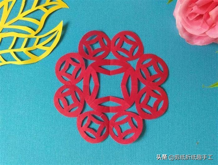 古钱币剪纸教程图解,剪纸吉祥教程