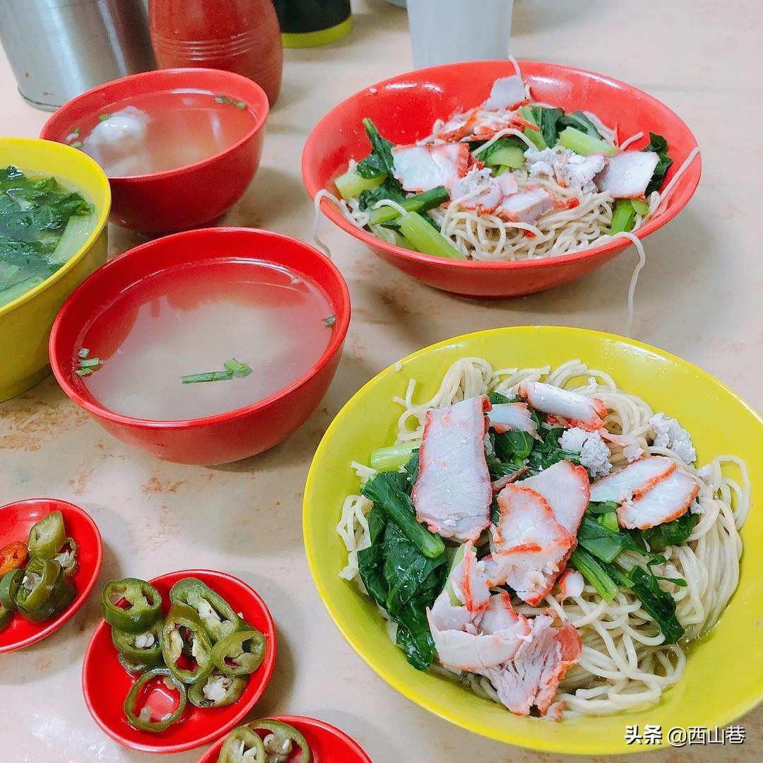 马来西亚天桥下的云吞面,马来西亚夜市的云吞面